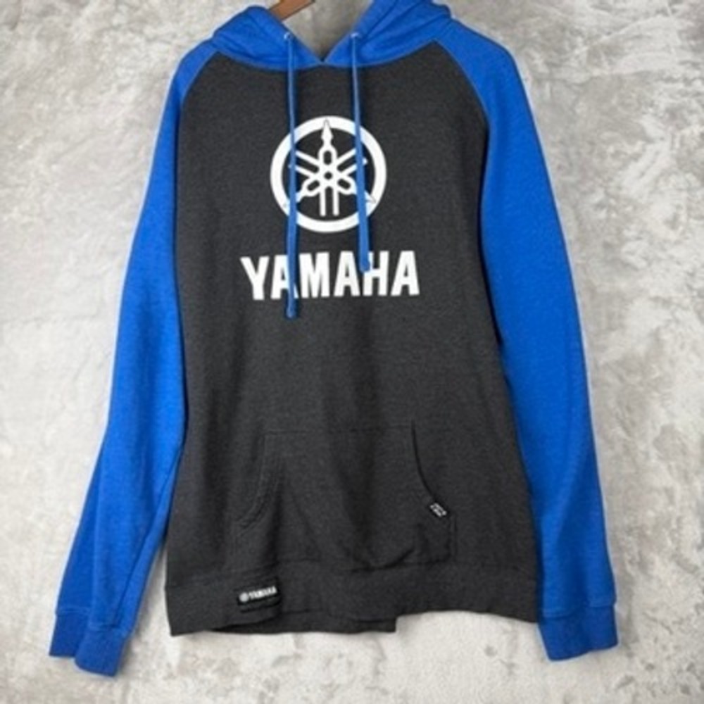 Yamaha Factory Effex Racing Logo Hoodie Sweatshirt Men's XXL Blue‎ Gray
